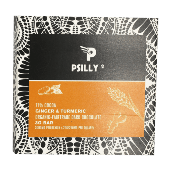 Psilly - Dark Chocolate Bar - Ginger & Turmeric | Strongest Cubensis Strain Canada